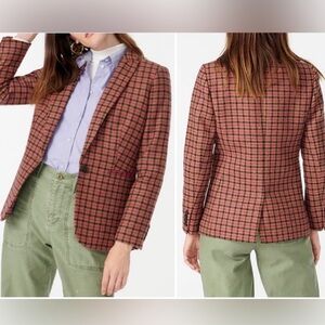 J. Crew Parke Plaid English Moon Houndstooth Wool Blazer